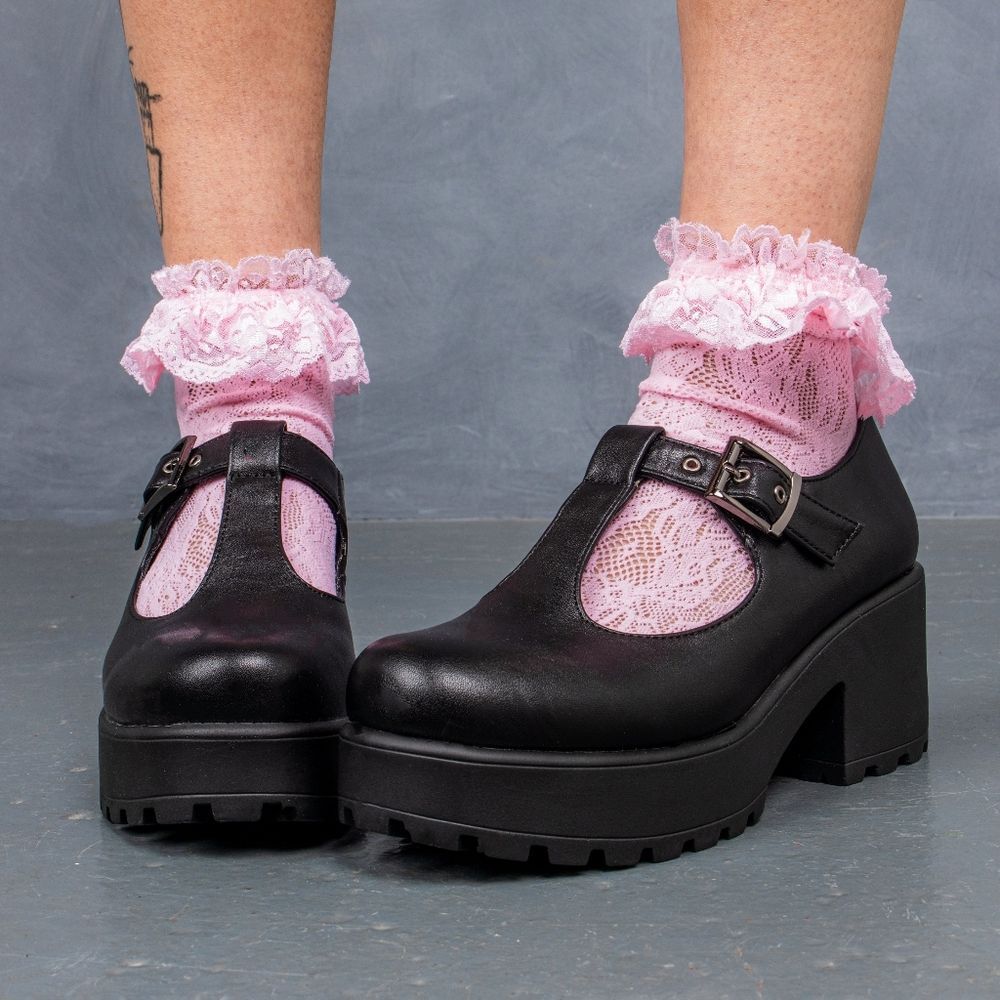 Black Women's Chunky Heel Mary Jane Shoes